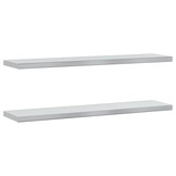 vidaXL Wandschappen 2 st 100x23,5 cm roestvrijstaal zilverkleurig