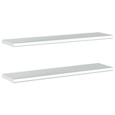 vidaXL Wandschappen 2 st 100x23,5 cm roestvrijstaal zilverkleurig