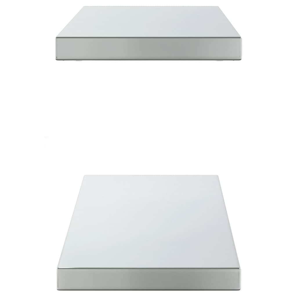 vidaXL Wandschappen 2 st 100x23,5 cm roestvrijstaal zilverkleurig