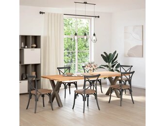 vidaXL Eettafelpoten 2 st X-vormig 70x(72-73) cm staal naturel