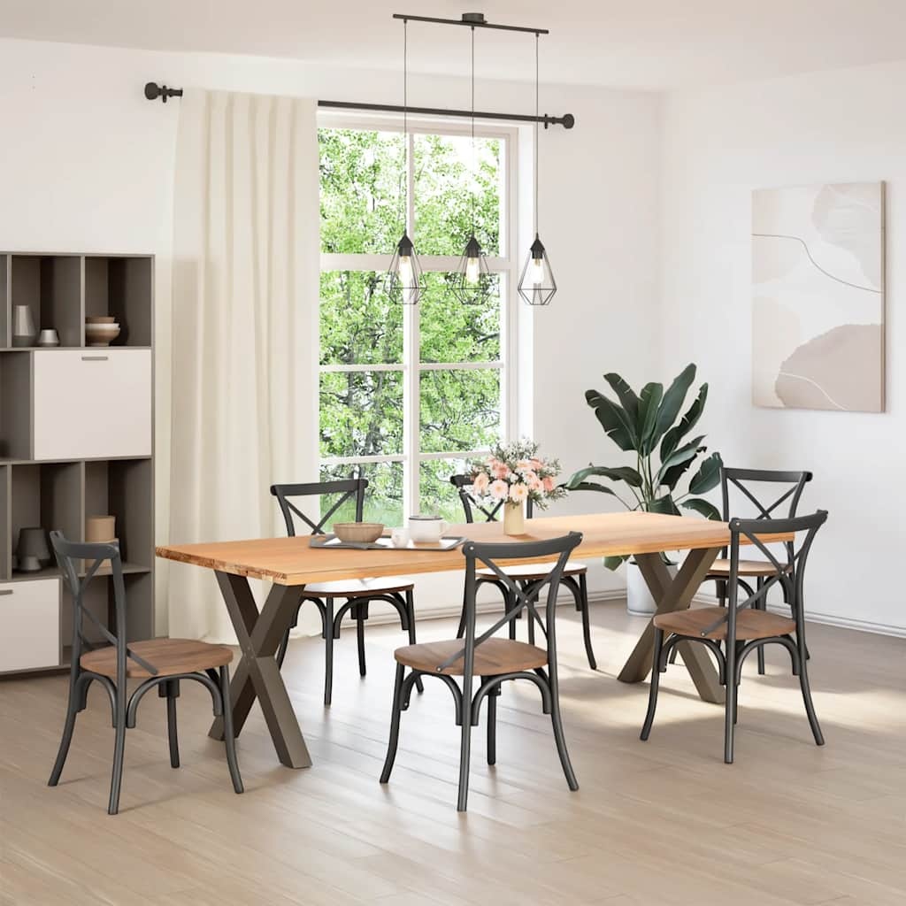 vidaXL Eettafelpoten 2 st X-vormig 70x(72-73) cm staal naturel