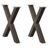 vidaXL Eettafelpoten 2 st X-vormig 70x(72-73) cm staal naturel