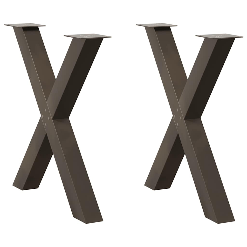vidaXL Eettafelpoten 2 st X-vormig 70x(72-73) cm staal naturel