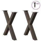 vidaXL Eettafelpoten 2 st X-vormig 70x(72-73) cm staal naturel