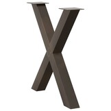 vidaXL Eettafelpoten 2 st X-vormig 70x(72-73) cm staal naturel