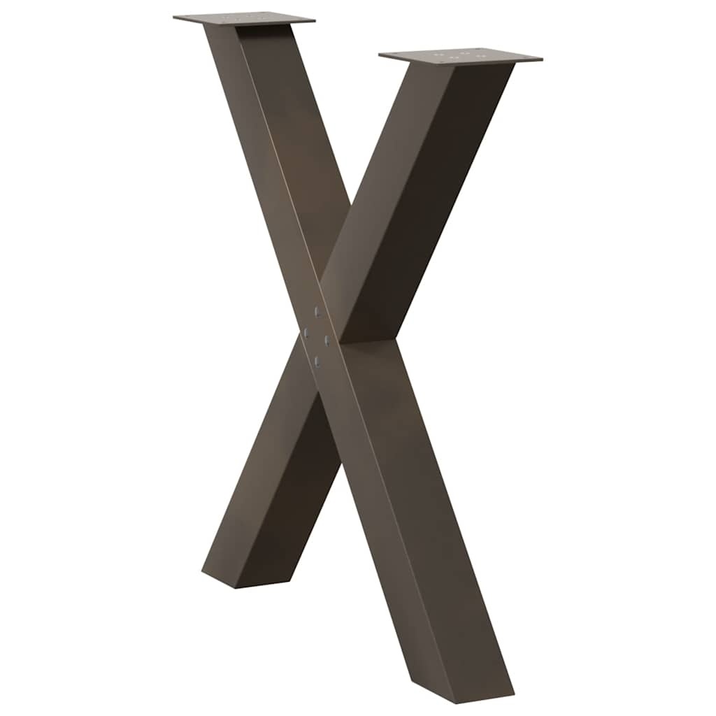 vidaXL Eettafelpoten 2 st X-vormig 70x(72-73) cm staal naturel