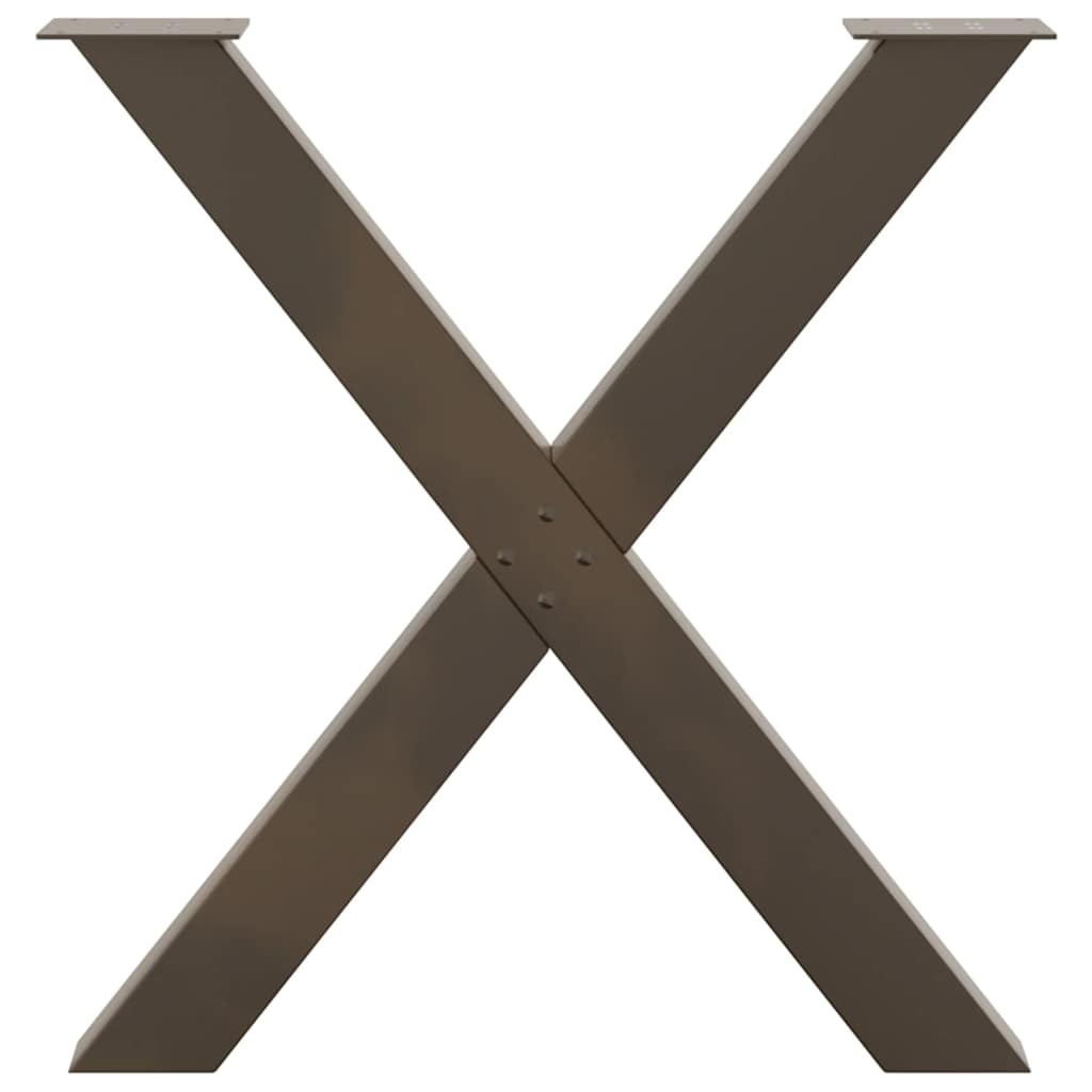 vidaXL Eettafelpoten 2 st X-vormig 70x(72-73) cm staal naturel