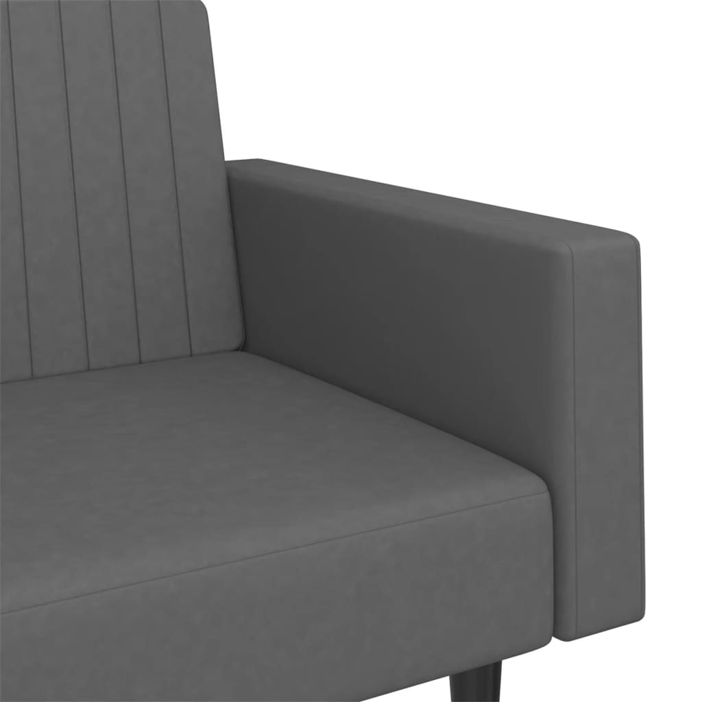 vidaXL Slaapbank 2-zits fluweel donkergrijs