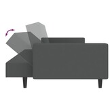 vidaXL Slaapbank 2-zits fluweel donkergrijs
