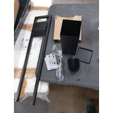WC rolhouder staand met toiletborstel - 20x80cm - zwart