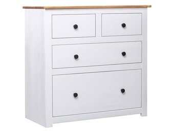 vidaXL Dressoir Panama Range 80x40x83 cm grenenhout wit