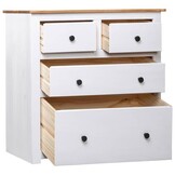 vidaXL Dressoir Panama Range 80x40x83 cm grenenhout wit
