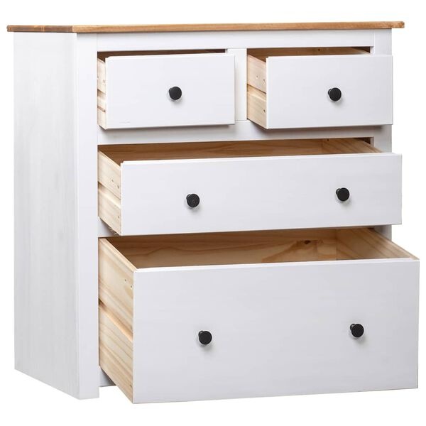 vidaXL Dressoir Panama Range 80x40x83 cm grenenhout wit
