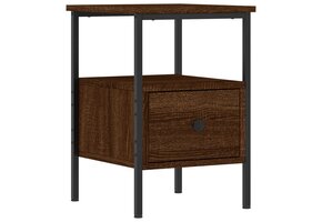 Nachtkastje 34x36x50 cm Eikenkleur Bewerkt Hout & Metaal (33% Korting)