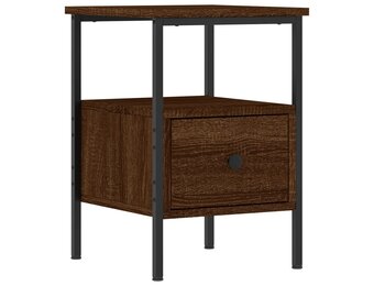 vidaXL Nachtkastje 34x36x50 cm bewerkt hout bruin eikenkleur