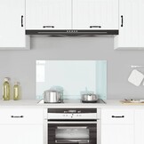vidaXL Spatscherm keuken 90x50 cm gehard glas melkwit