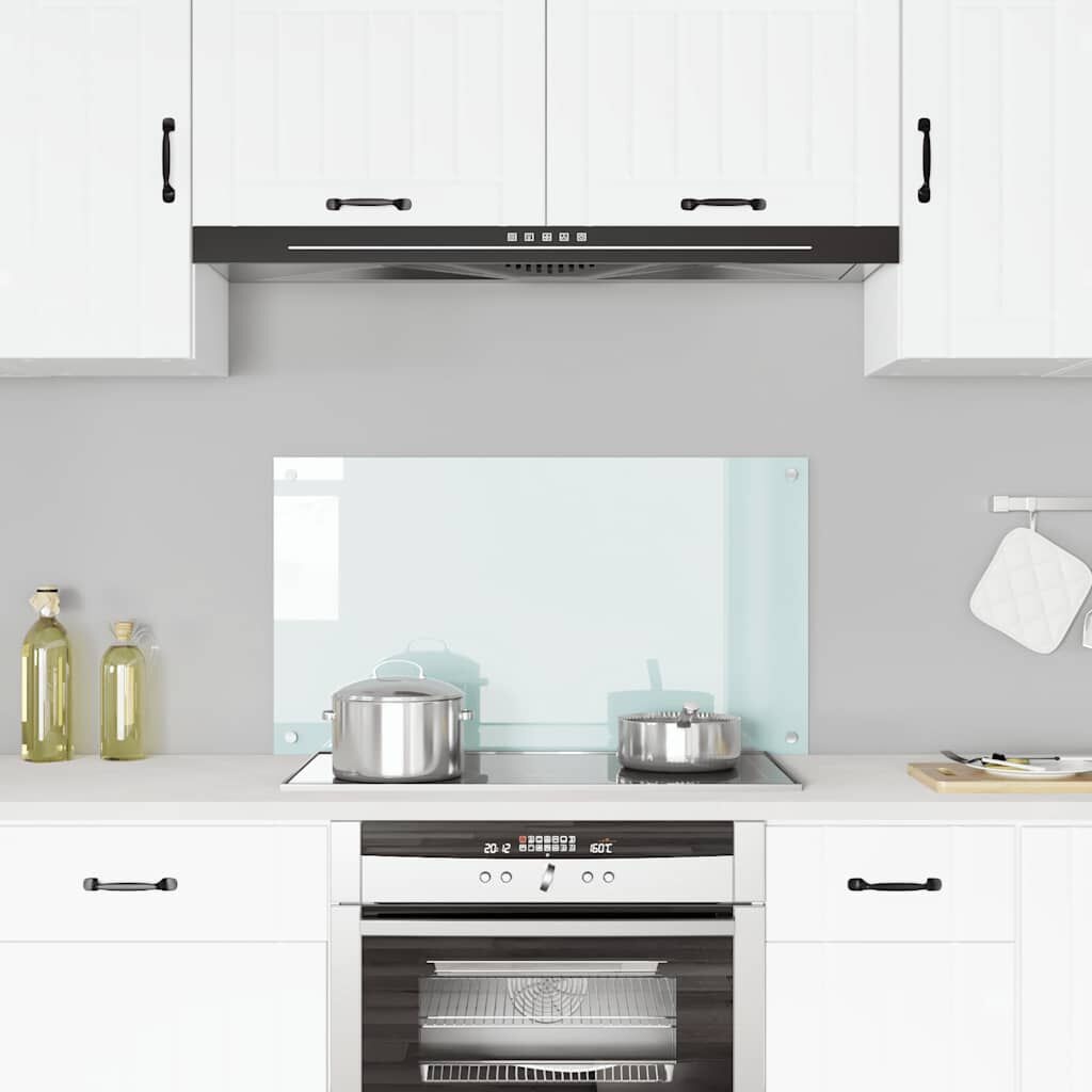 vidaXL Spatscherm keuken 90x50 cm gehard glas melkwit