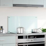 vidaXL Spatscherm keuken 90x50 cm gehard glas melkwit