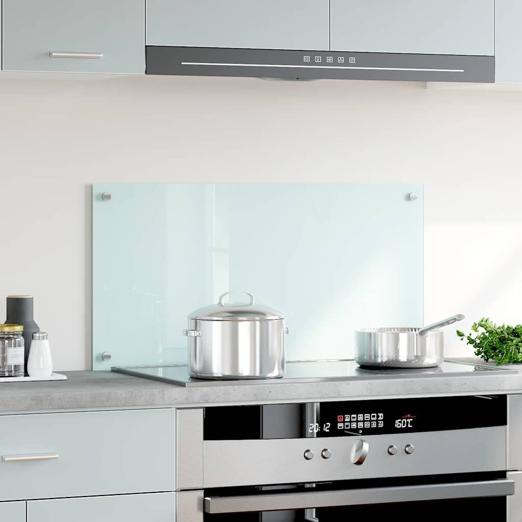 vidaXL Spatscherm keuken 90x50 cm gehard glas melkwit