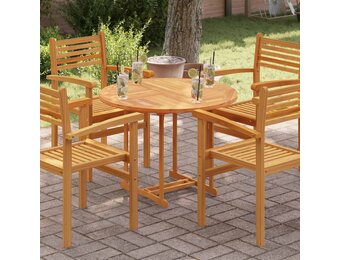 vidaXL Tafelblad rond 2,5 cm 90 cm massief teakhout