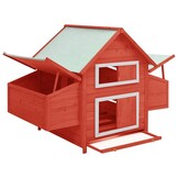 vidaXL Kippenhok 150x96x110 cm massief vurenhout rood en wit