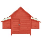 vidaXL Kippenhok 150x96x110 cm massief vurenhout rood en wit