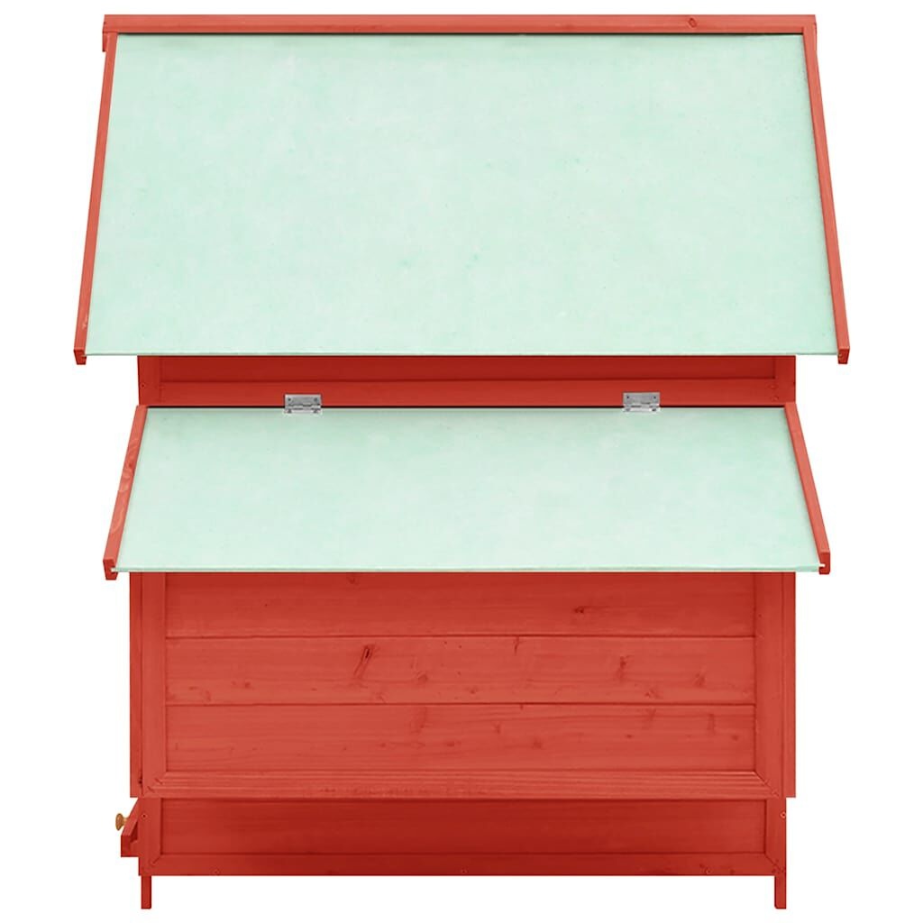 vidaXL Kippenhok 150x96x110 cm massief vurenhout rood en wit