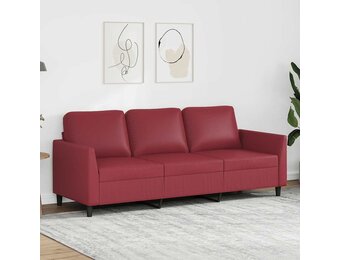 vidaXL Driezitsbank 180 cm kunstleer wijnrood