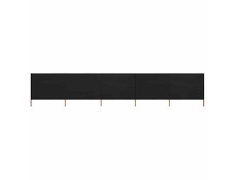 vidaXL Windscherm 5-panelen 600x160 cm stof zwart