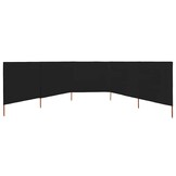 vidaXL Windscherm 5-panelen 600x160 cm stof zwart