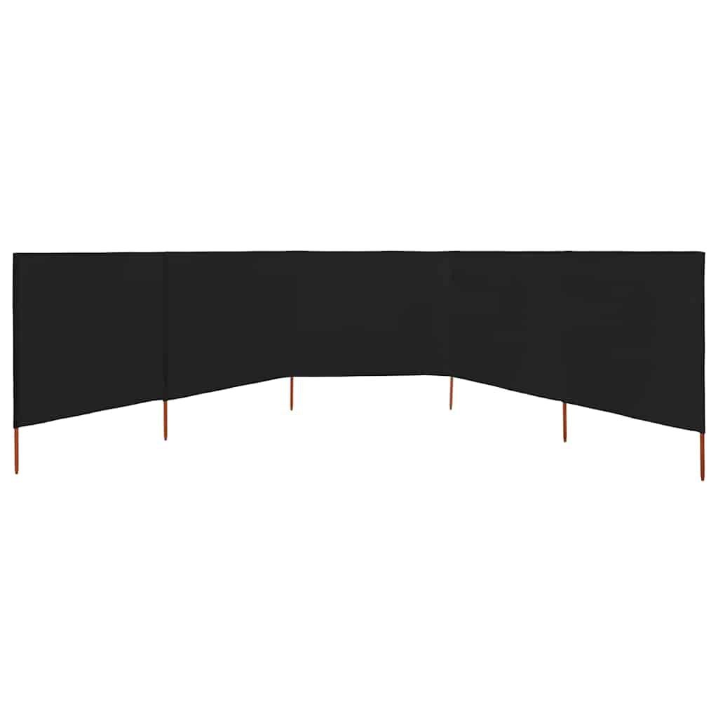 vidaXL Windscherm 5-panelen 600x160 cm stof zwart