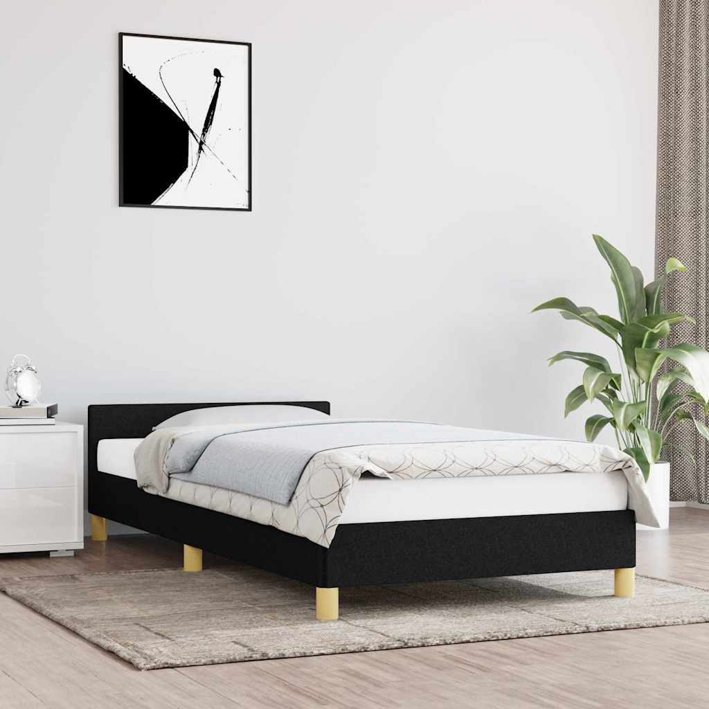 vidaXL Bedframe zonder matras 100x200 cm stof zwart