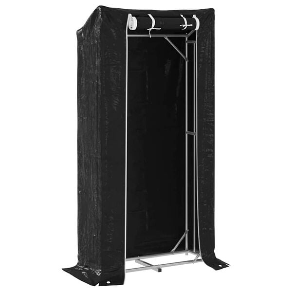 vidaXL Haardhoutrek met regenhoes 100x40x200 cm gegalvaniseerd staal