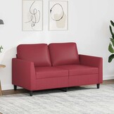 vidaXL Tweezitsbank 120 cm kunstleer wijnrood
