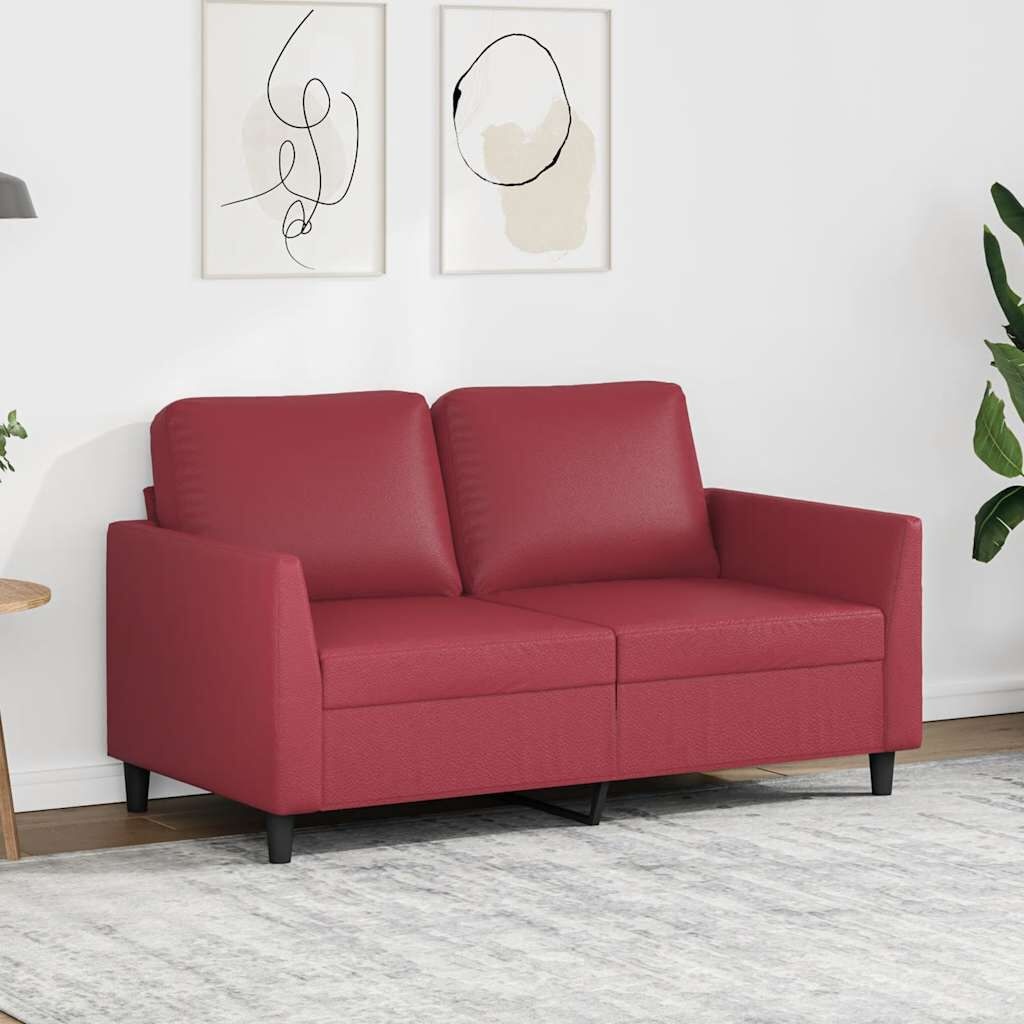 vidaXL Tweezitsbank 120 cm kunstleer wijnrood