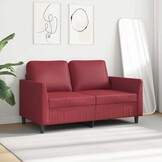 vidaXL Tweezitsbank 120 cm kunstleer wijnrood