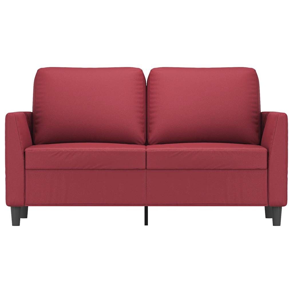 vidaXL Tweezitsbank 120 cm kunstleer wijnrood