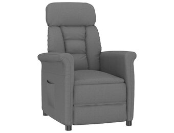 vidaXL Recliner Stoel Donkergrijs Donkergrijs 70.5 x 96.5 x 95 cm Stof