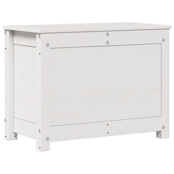 vidaXL Opbergbox wit 60x32x45,5 cm massief grenenhout