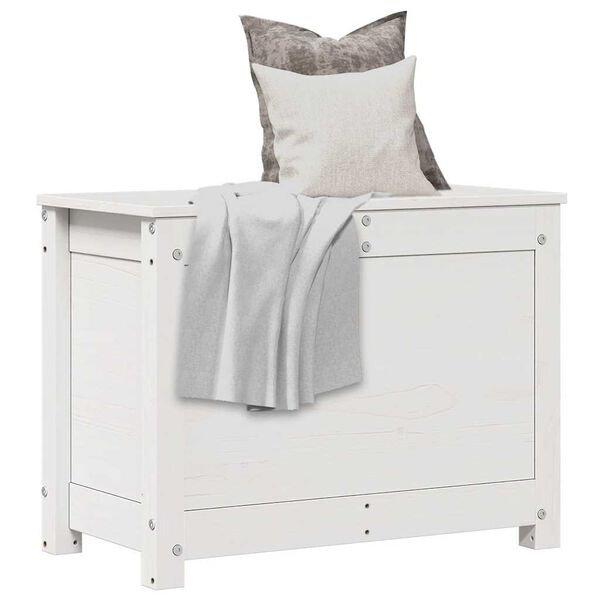vidaXL Opbergbox wit 60x32x45,5 cm massief grenenhout