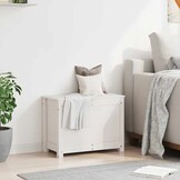 vidaXL Opbergbox wit 60x32x45,5 cm massief grenenhout