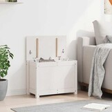 vidaXL Opbergbox wit 60x32x45,5 cm massief grenenhout