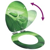 vidaXL Toiletbril met soft-close deksel waterdruppel MDF groen