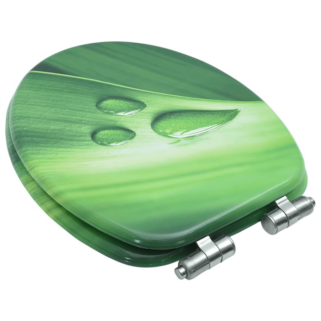 vidaXL Toiletbril met soft-close deksel waterdruppel MDF groen