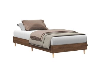 vidaXL Bedframe zonder matras 90x200 cm spaanplaat bruin eiken