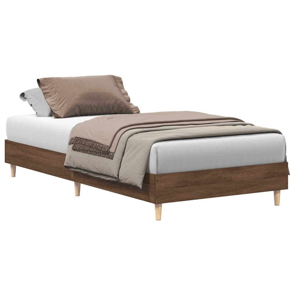 vidaXL Bedframe zonder matras 90x200 cm spaanplaat bruin eiken