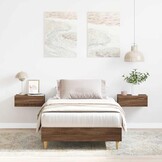 vidaXL Bedframe zonder matras 90x200 cm spaanplaat bruin eiken