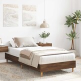 vidaXL Bedframe zonder matras 90x200 cm spaanplaat bruin eiken