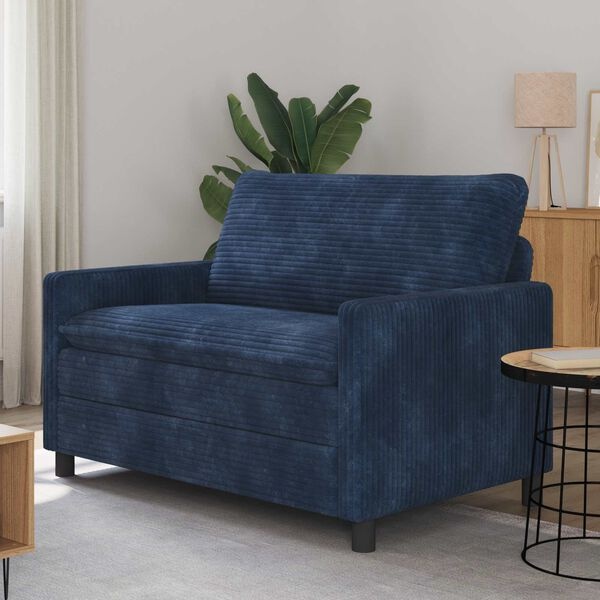 vidaXL Bank Marineblauw 126 x 81 x 87,5 cm Polyester