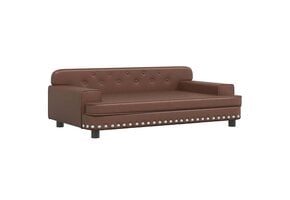 Kinderbank Kunstleer Bruin - 90x53x30 cm - 54% Korting